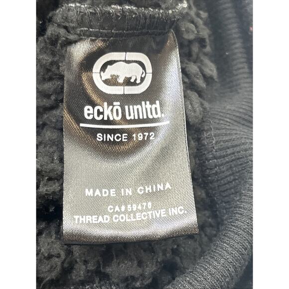 Ecko Unlimited Grey Zippered Hoodie/ Black Logo, Sherpa Lined, Soft, Size 3XL - Picture 8 of 13